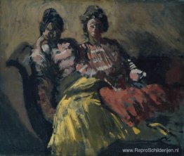 Twee vrouwen op een bank Twee vrouwen op een bank