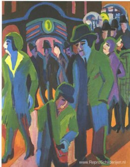 Straat met passagiers Straat met passagiers