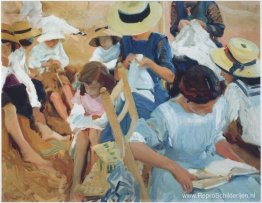 Op het zand van het strand van Zarauz Op het zand van het strand van Zarauz