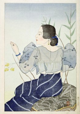 Portret van een Chamorro-vrouw - Indigo Portret van een Chamorro-vrouw - Indigo