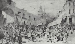 De markt in Moskou De markt in Moskou