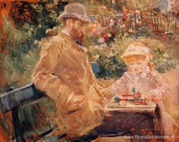 Eugene Manet met zijn dochter in Bougival Eugene Manet met zijn dochter in Bougival