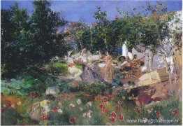 Valenciaanse fiesin een sinaasappelboomgaard Valenciaanse fiesin een sinaasappelboomgaard