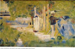 Man die zijn boot schildert Man die zijn boot schildert