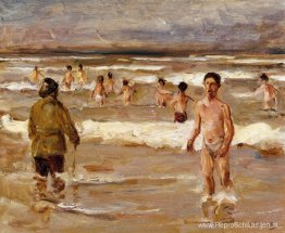 Kinderen baden in de zee Kinderen baden in de zee