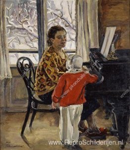 Natalia Petrovna met Katya aan de piano Natalia Petrovna met Katya aan de piano