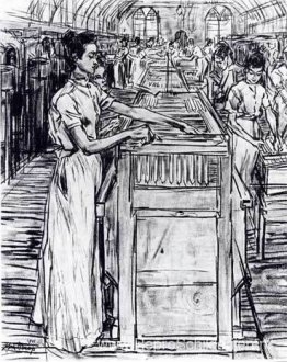 Vrouwelijke medewerkers in de Kaarsenfabriek in Gouda Vrouwelijke medewerkers in de Kaarsenfabriek in Gouda