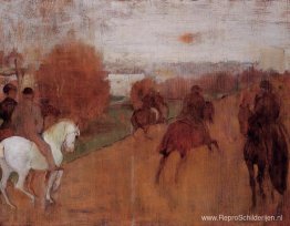 Ruiters op een weg Ruiters op een weg