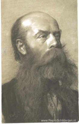 Portret van een man met baard in driekwart profiel Portret van een man met baard in driekwart profiel