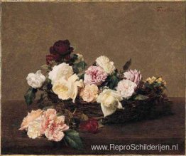 Een mand met rozen Een mand met rozen