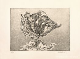 Metamorfose van een plataan tot een zwaan die op het water drijf Metamorfose van een plataan tot een zwaan die op het water drijf