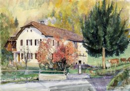 Huis van het Dime in het dorp Glutières; een belastingkantoor in Huis van het Dime in het dorp Glutières; een belastingkantoor in