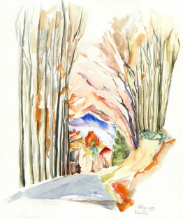 Weg die afdaalt van Antagnes richting Ollon in het kanton Vaud, Weg die afdaalt van Antagnes richting Ollon in het kanton Vaud,