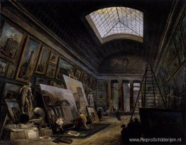 Denkbeeldig zicht op de Grande Galerie in het Louvre Denkbeeldig zicht op de Grande Galerie in het Louvre