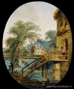 De voetgangersbrug De voetgangersbrug