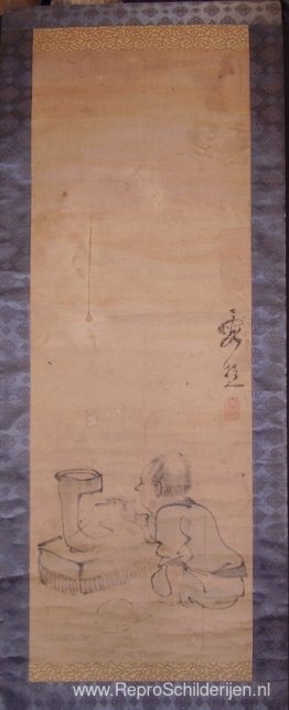 Een houtskoolkomfoor aansteken (mogelijk ter voorbereiding op ee Een houtskoolkomfoor aansteken (mogelijk ter voorbereiding op ee