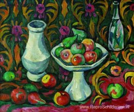 Stilleven met fles, kruik en fruit Stilleven met fles, kruik en fruit