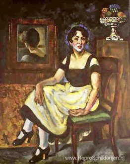 Portret van een vrouw met spiegel Portret van een vrouw met spiegel