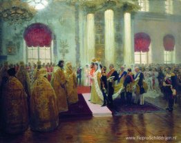 Huwelijk van Nicolaas II en grootprinses Alexandra Fyodorovna Huwelijk van Nicolaas II en grootprinses Alexandra Fyodorovna