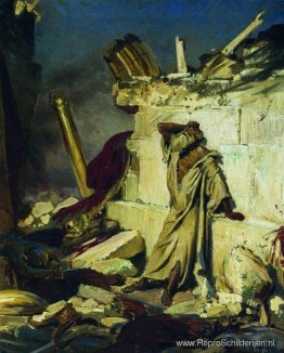 Roep van profeet Jeremia over de ruïnes van Jeruzalem (over een Roep van profeet Jeremia over de ruïnes van Jeruzalem (over een