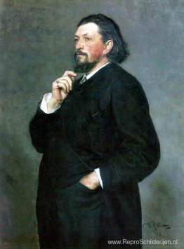 Portret van muziekredacteur en beschermheer Mitrofan Petrovich B Portret van muziekredacteur en beschermheer Mitrofan Petrovich B