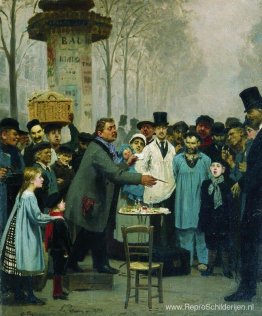 Een krantenverkoper in Parijs Een krantenverkoper in Parijs