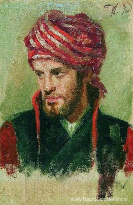 Portret van een jonge man in een tulband Portret van een jonge man in een tulband