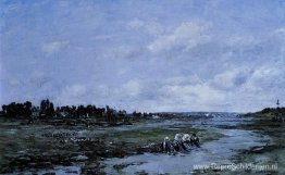 Wasvrouwen aan de oevers van de rivier Wasvrouwen aan de oevers van de rivier