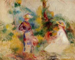 Twee vrouwen in een tuin Twee vrouwen in een tuin