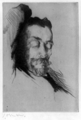 Drogenaaldportret van de Amerikaanse schilder Theodore Robinson Drogenaaldportret van de Amerikaanse schilder Theodore Robinson