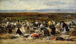 Wasvrouwen op het strand, eb Wasvrouwen op het strand, eb