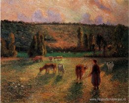 Koeherder bij Eragny Koeherder bij Eragny