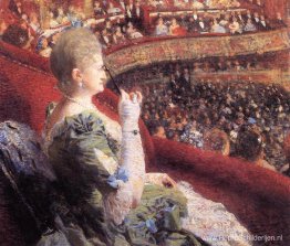 Mevrouw Edmond Picard in haar kist in Theater de la Monnaie Mevrouw Edmond Picard in haar kist in Theater de la Monnaie