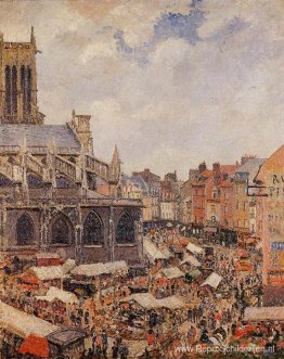De markt rondom de kerk van Saint-Jacques, Dieppe De markt rondom de kerk van Saint-Jacques, Dieppe