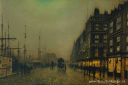 Liverpool Quay bij maanlicht Liverpool Quay bij maanlicht