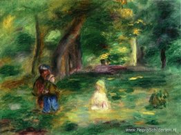 Drie figuren in een landschap Drie figuren in een landschap