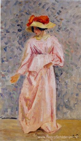 Portret van Jeanne in een roze gewaad Portret van Jeanne in een roze gewaad