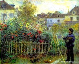 Monet-schilderij in zijn tuin in Argenteuil Monet-schilderij in zijn tuin in Argenteuil