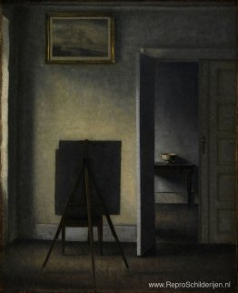 Interieur met de schildersezel Interieur met de schildersezel