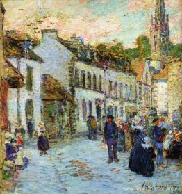 Een avondstraatbeeld, Pont Aven Een avondstraatbeeld, Pont Aven
