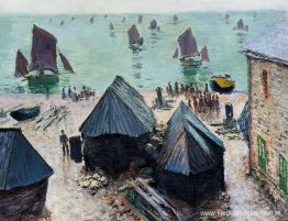 Het vertrek van de boten, Etretat Het vertrek van de boten, Etretat