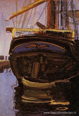 Zeilschip met bijboot Zeilschip met bijboot