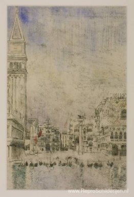 De Piazzetta en de oude Campanile, Venetië De Piazzetta en de oude Campanile, Venetië
