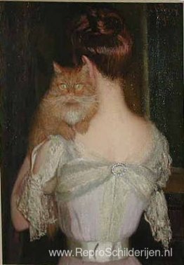 Vrouw met een kat Vrouw met een kat