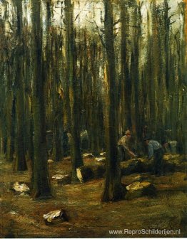 Houthakker in het bos Houthakker in het bos