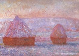 Graanbergen in Giverny, Ochtendeffect Graanbergen in Giverny, Ochtendeffect