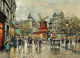 De Moulin Rouge Place Blanche in Montmartre De Moulin Rouge Place Blanche in Montmartre