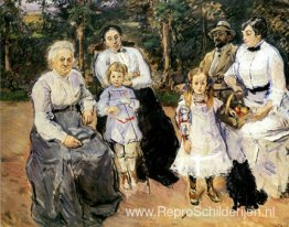 Familie Slevogt in de tuin van Godramstein Familie Slevogt in de tuin van Godramstein