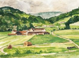 Morin-vallei in juni - Tigeaux-boerderij Morin-vallei in juni - Tigeaux-boerderij