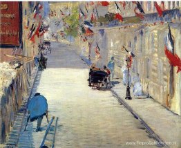 Rue Mosnier versierd met vlaggen Rue Mosnier versierd met vlaggen